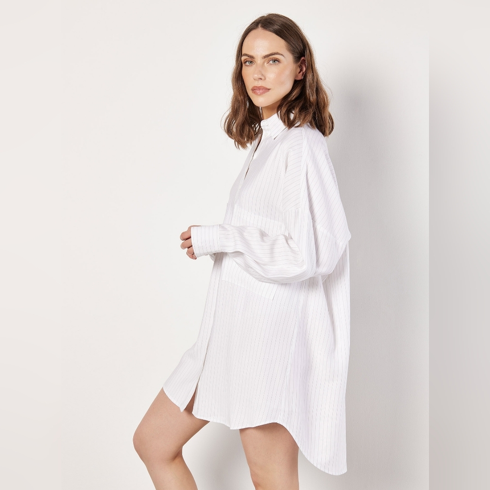 Oversize Pinstripe Button Down NWT - image 7